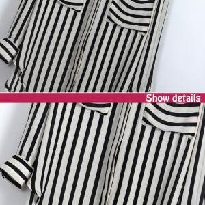 black and white vertical stripe shirt