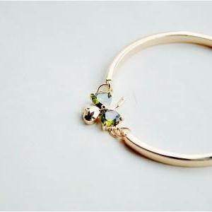 Shiny Zircon Clover Bracelet