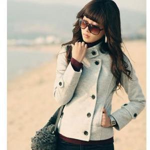 Jacket Gray Female Wool Coat Ab830ci