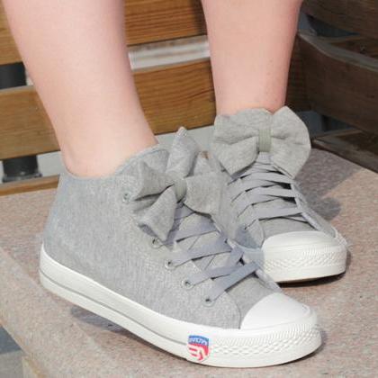 High Help Lovely Bowknot Canvas Shoes A 082606