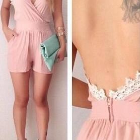 Pink Backless Jumpsuits #102820ad