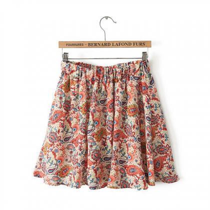 Printed Chiffon Skirt Pleated Skirts Skirt Women