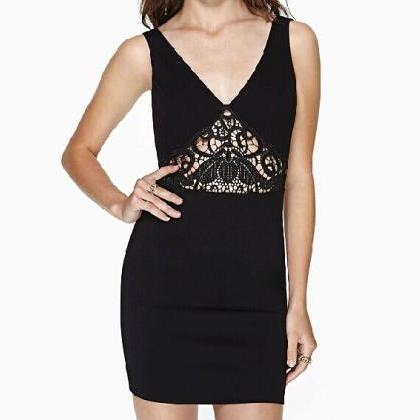 Sexy Hollow Embroidered Lace Dress