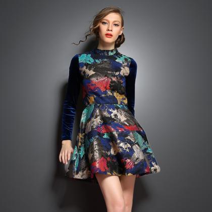 2015 Fashion Spring Europe Style Printing Long..