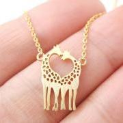 Giraffe Shaped Animal Themed Charm Bracelet Necklace