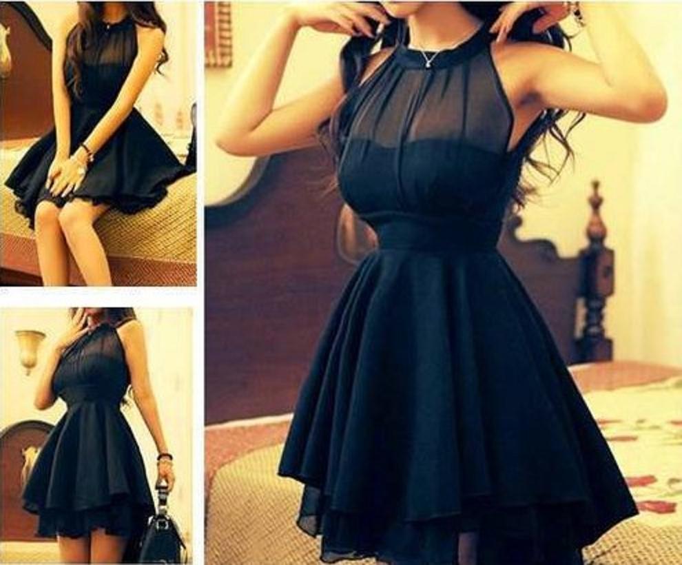 Sleeveless Black Mesh Dress