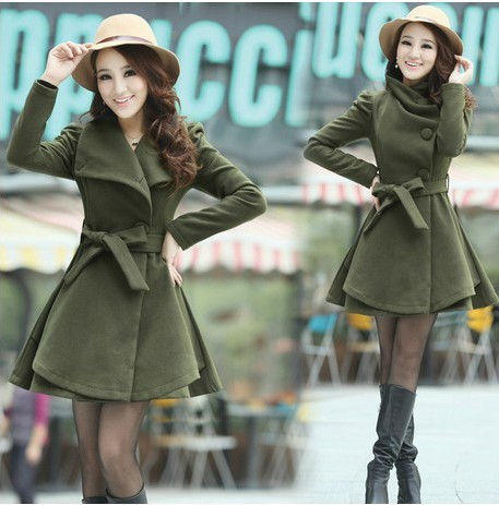 Cultivate One's Morality Thickening In Long Women's Clothing Woolen Cloth Coat