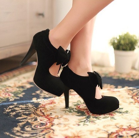 black heels that tie around leg