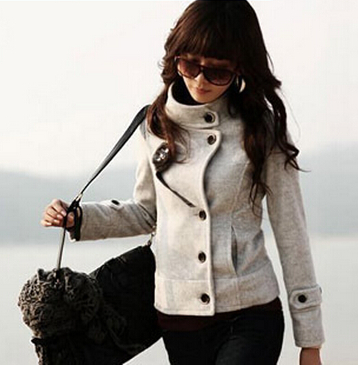 Jacket Gray Female Wool Coat Ab830ci