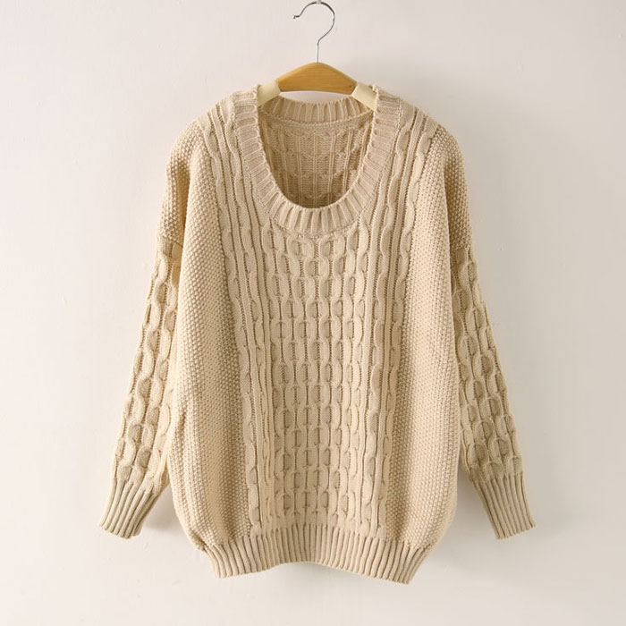 Simple Loose Knitted Pure Sweater&Cardigan on Luulla