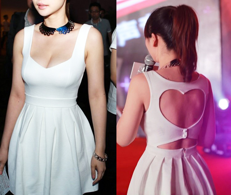 High Quality Fashion Back Heart Shaped Dress Heart Cut Out Dress Skirt